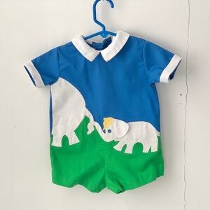 vintage elephant romper